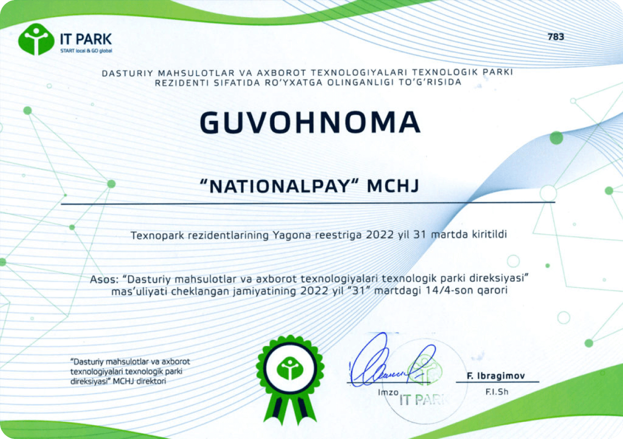 certificate itpark